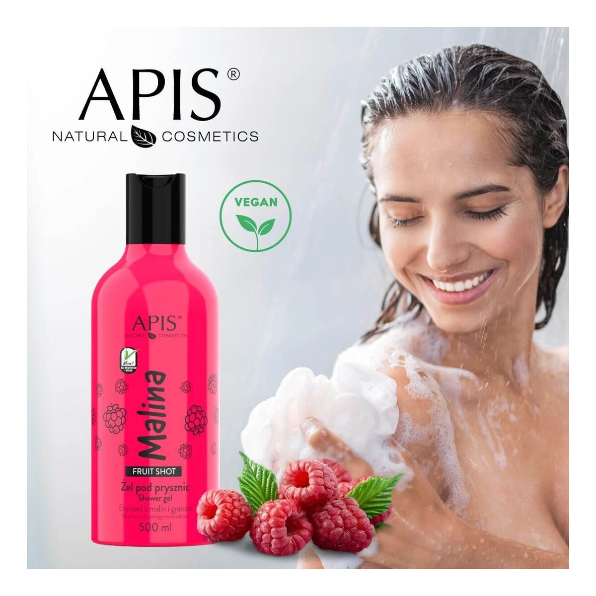 Apis Fruit Shot Żel pod prysznic Malina 500ml
