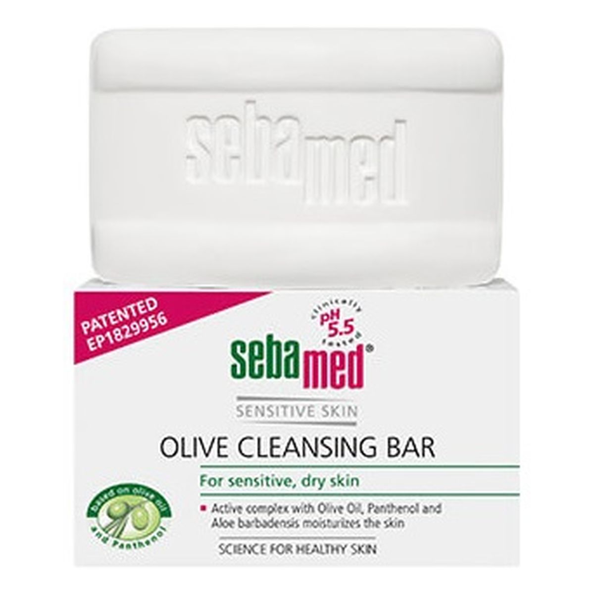 Sebamed Sensitive Skin Olive Cleansing Bar oliwkowe Mydło w kostce do mycia ciała 150g 150g