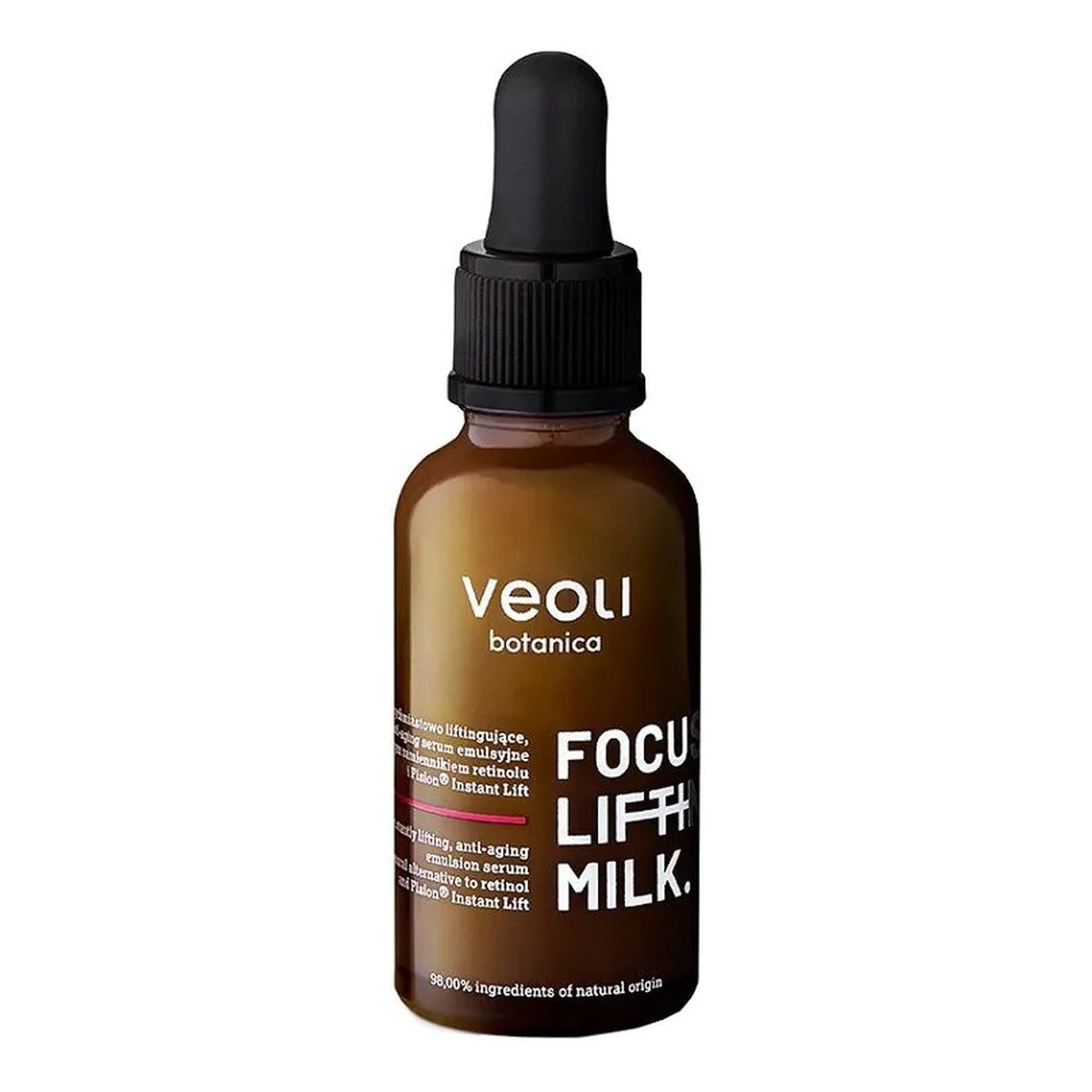 Veoli Botanica Focus Lifting Milk natychmiastowo liftingujące anti-aging serum emulsyjne z roślinnym zamiennikiem retinolu i Fision® Instant Lift 30ml