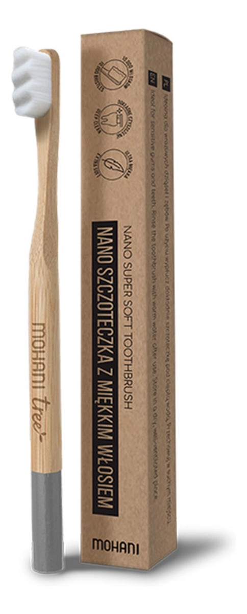 szczoteczka bambusowa do zębów Szara