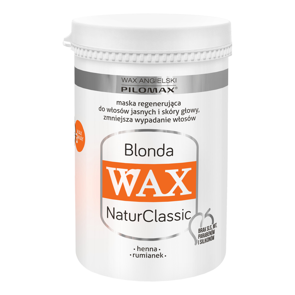 Pilomax Wax Blonda Natur Classic Maska Regenerująca Do Włosów Jasnych 480ml