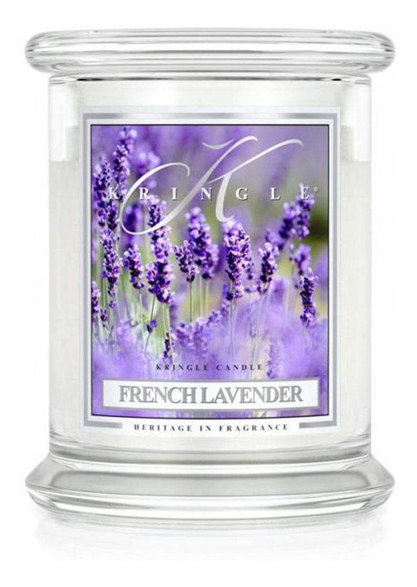 Średnia świeca zapachowa z dwoma knotami french lavender