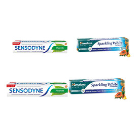Pasta Do Zębów 2x Przeciwpróchnicza + 2x Himalaya Sparkly White Wybielająca 4x75ml