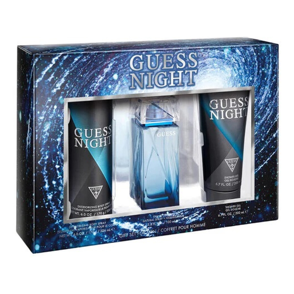Guess Night Zestaw woda toaletowa spray 100ml + żel pod prysznic 200ml + dezodorant spray 226ml