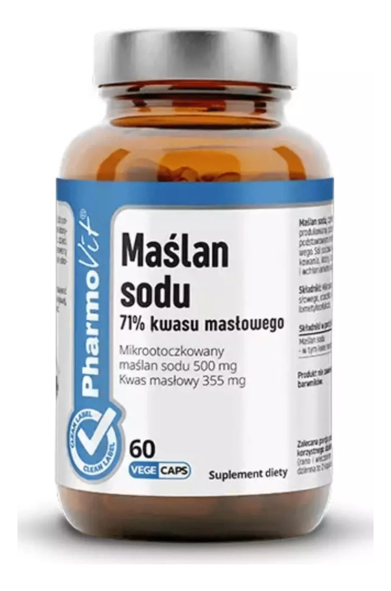 Maślan sodu 71% kwasu masłowego suplement diety 60 kapsułek