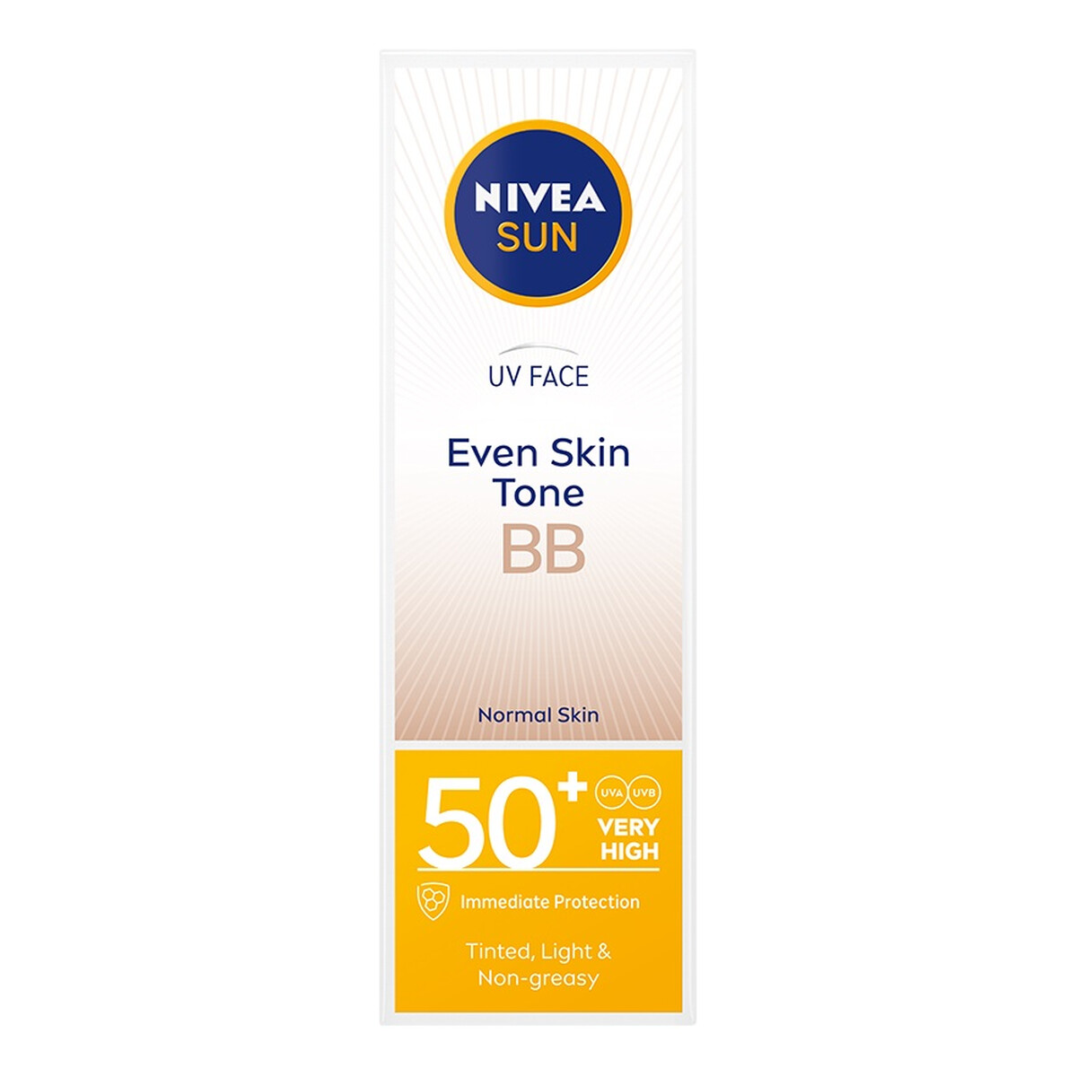 Nivea Sun UV Face Even Skin Tone BB nawilżający Krem do twarzy bb z bardzo wysoką ochroną spf50+ 50ml