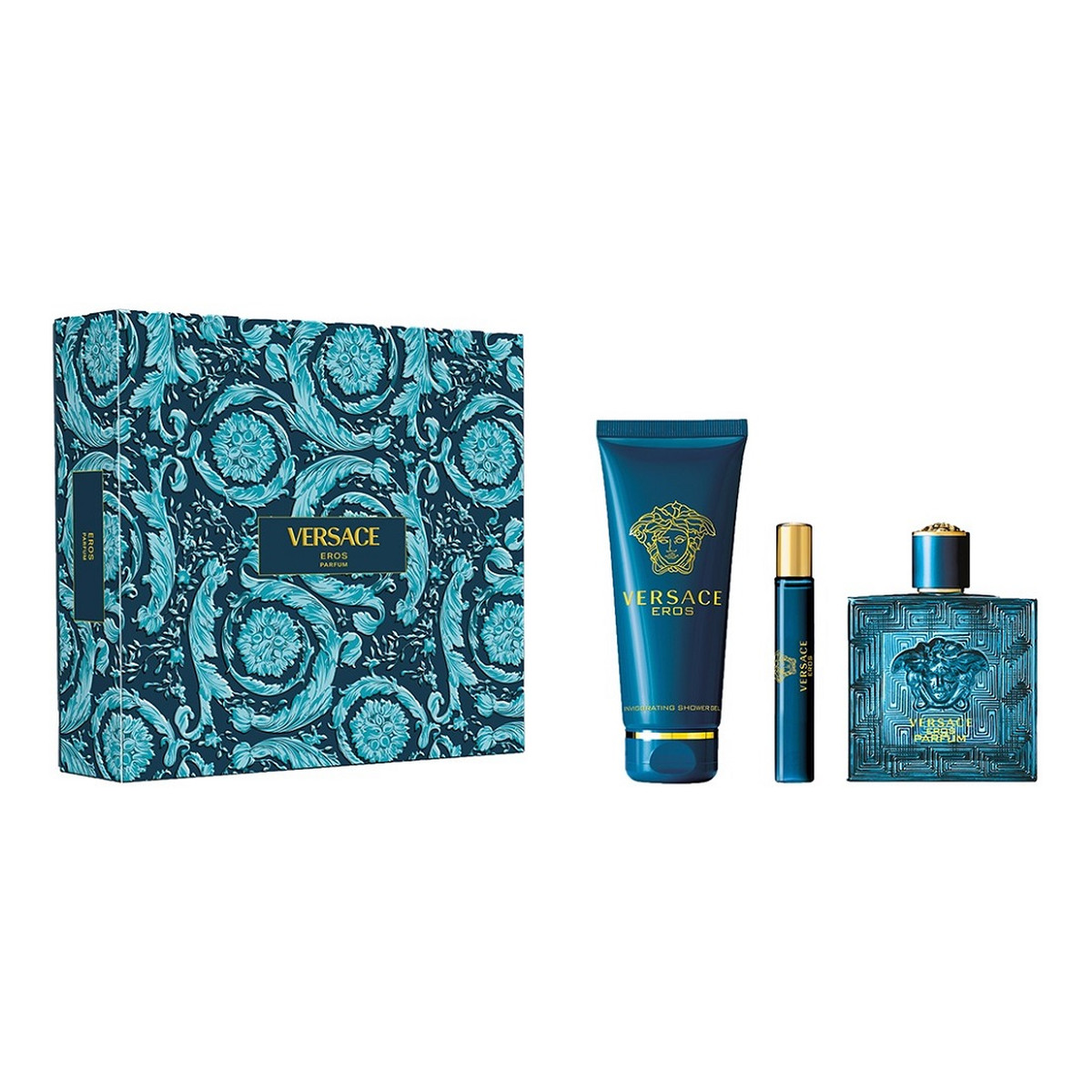Versace Eros Zestaw perfumy spray 100ml + żel pod prysznic 150ml + perfumy spray 10ml