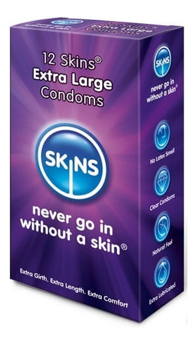 Extra large condoms prezerwatywy powiększone 57mm 12szt.