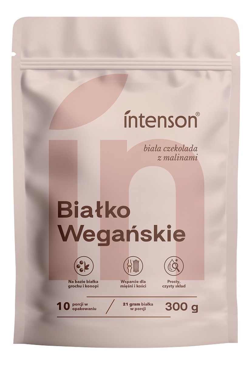 Białko Wegańskie o smaku białej czekolady i malin