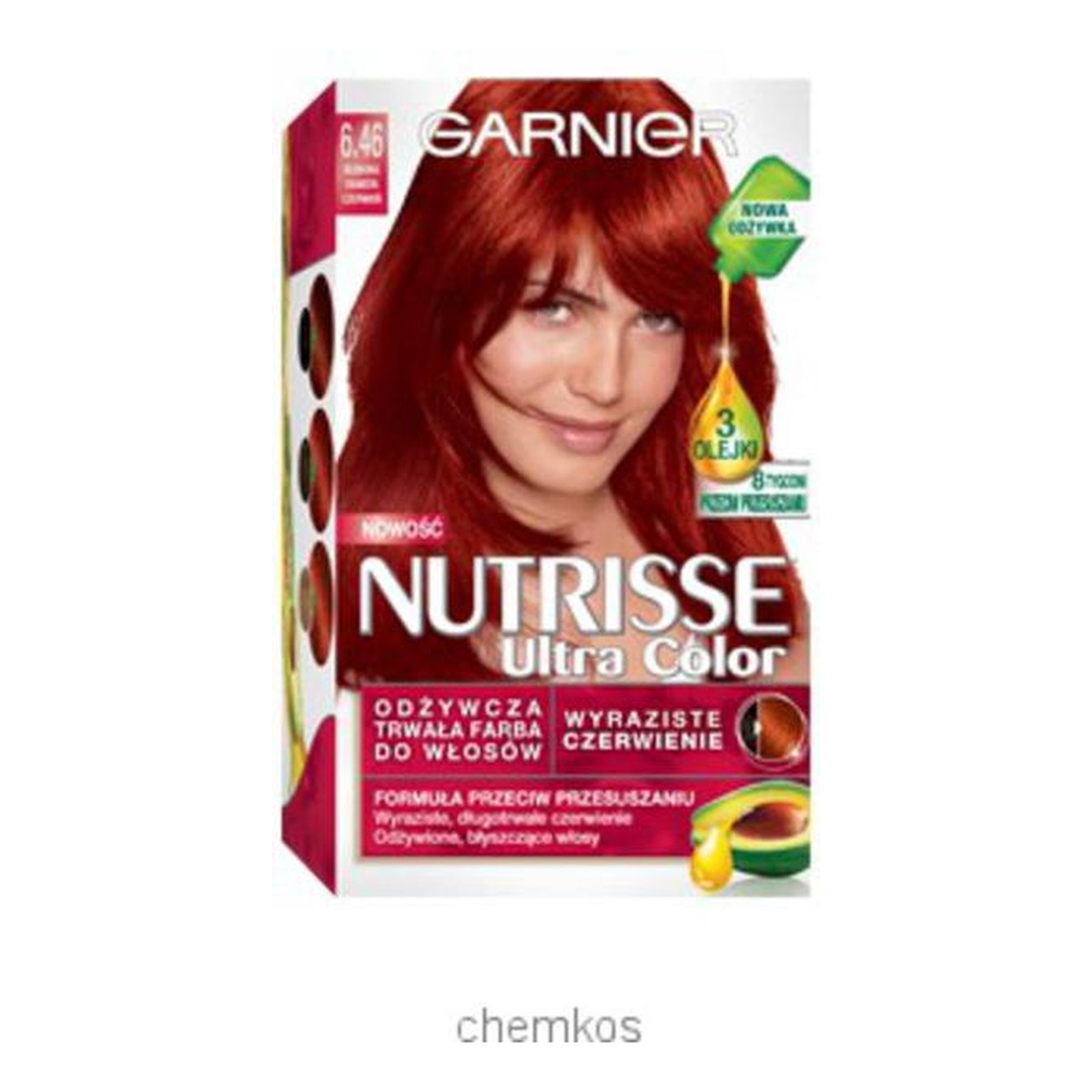 Garnier Ultra Color Nutrisse Farba Do Włosów Głęboka Ognista Czerwień (6.46) 140ml