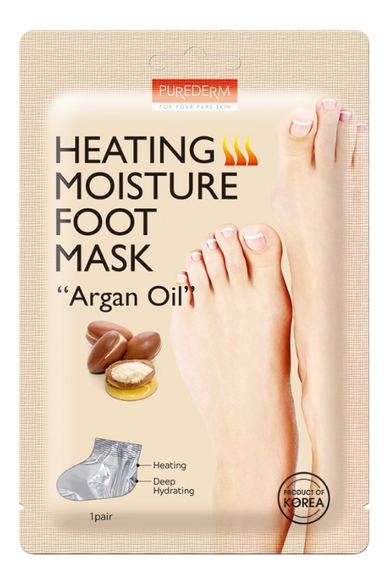 Heating moisture foot mask “argan oil” rozgrzewająco-nawilżająca maseczka do stóp z olejkiem arganowym 1 para