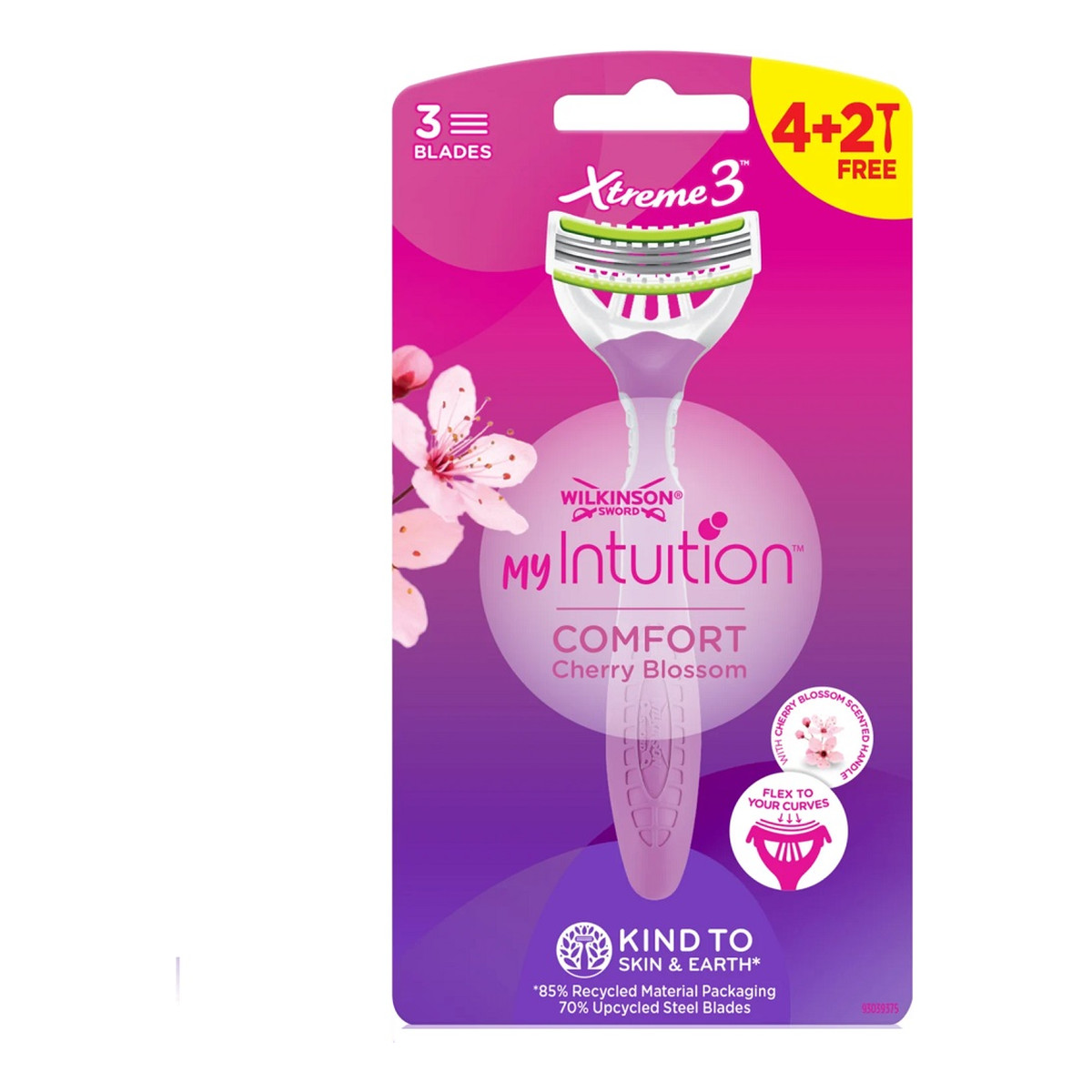 Wilkinson My intuition xtreme 3 comfort cherry blossom jednorazowe maszynki do golenia dla kobiet 6szt
