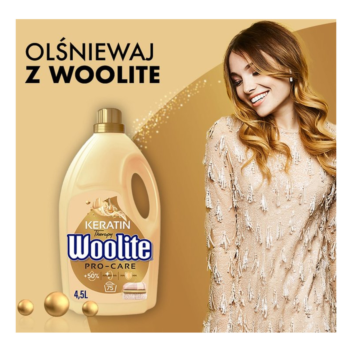 Woolite Keratin Therapy Pro Care Płyn do prania tkanin i wełny 75 prań 4.5l