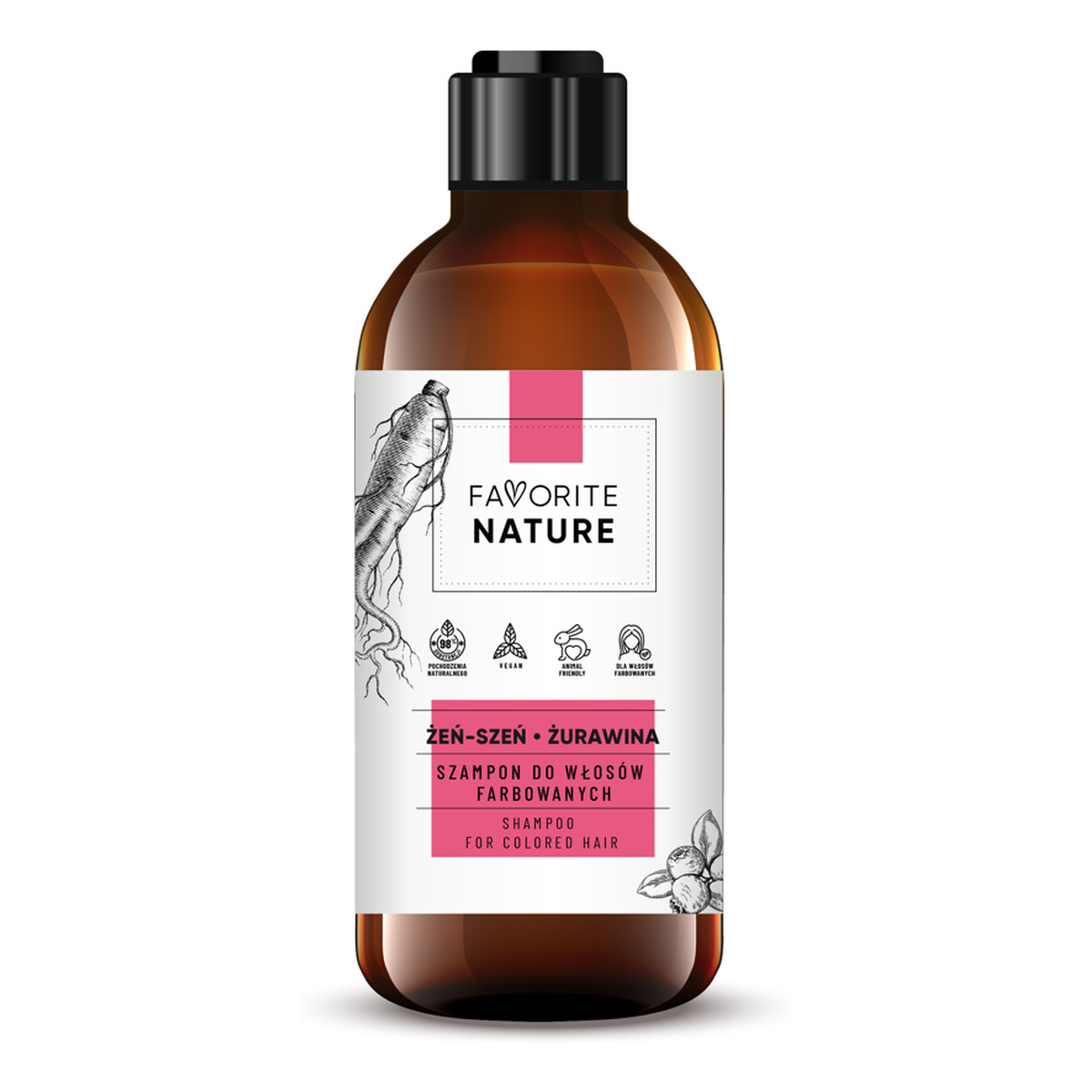 Favorite Nature Szampon do włosów farbowanych Żurawina i Żeń-Szeń 400ml