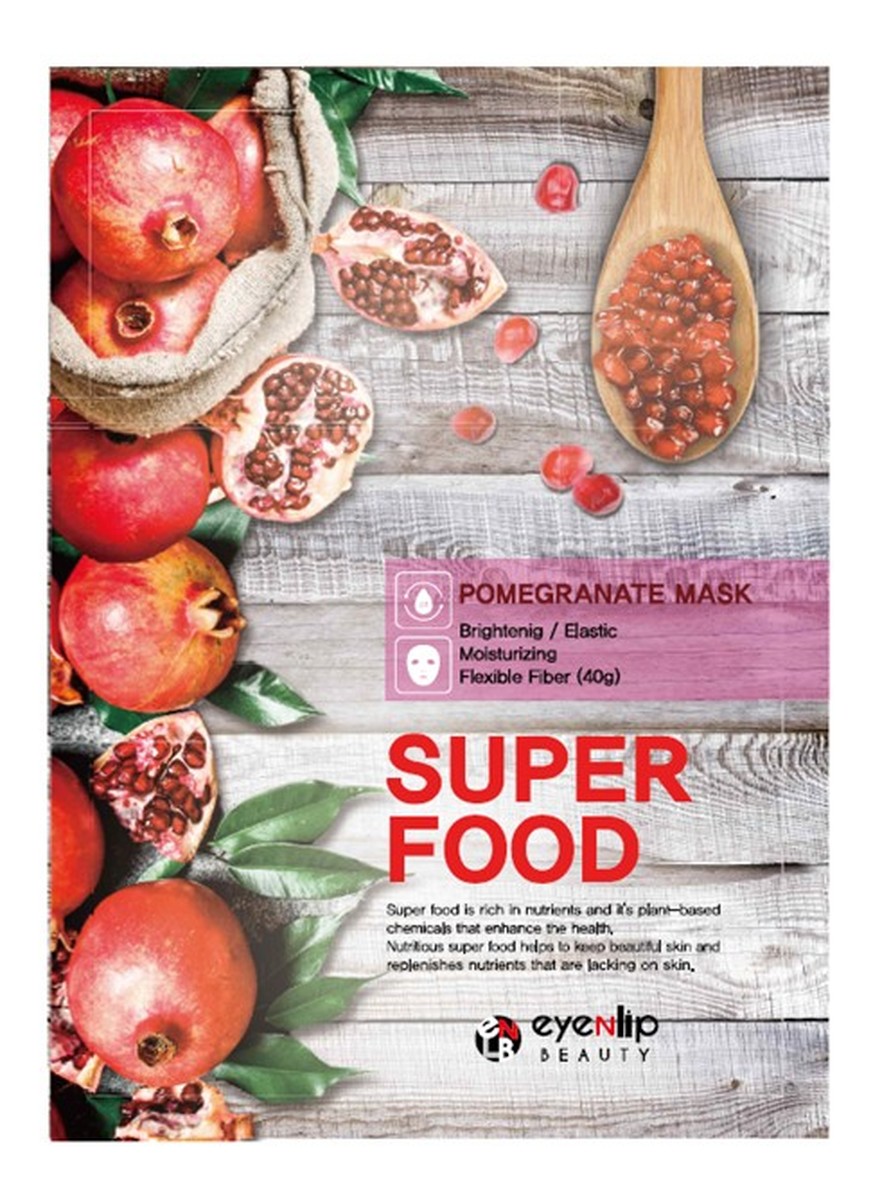 BEAUTY Super Food Maska na twarz w płacie Pomegranate