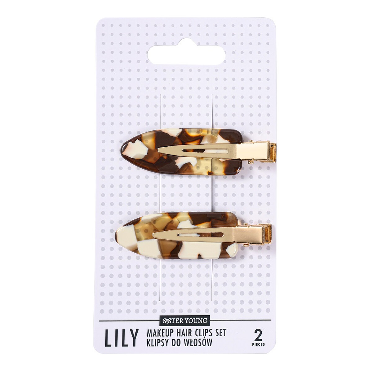 Sister Young Lily klipsy do włosów do makijażu milk coffee 2szt