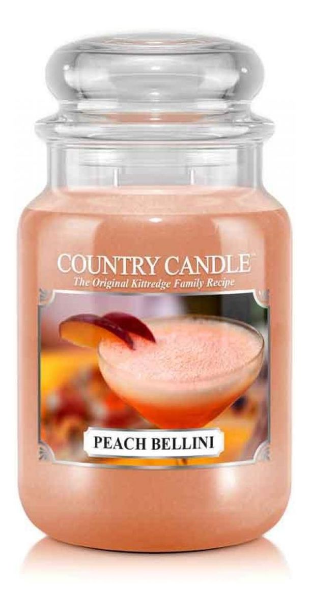Duża świeca zapachowa z dwoma knotami peach bellini