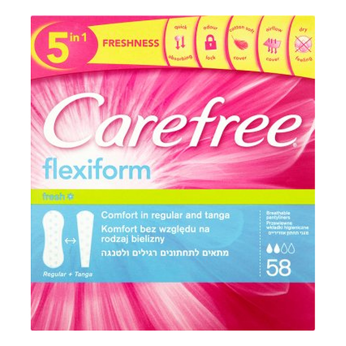 Carefree Flexiform Fresh Wkładki Higieniczne 58szt.