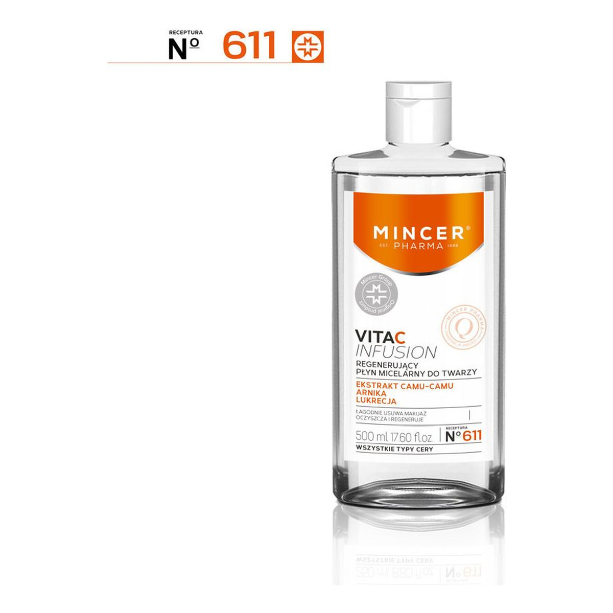 Mincer Pharma Vita C Infusion Regenerujący płyn micelarny do twarzy No 611 500ml
