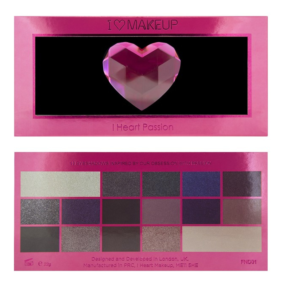 Makeup Revolution Palette I Love Makeup I Heart Passion Paleta Cieni Do Powiek 22g