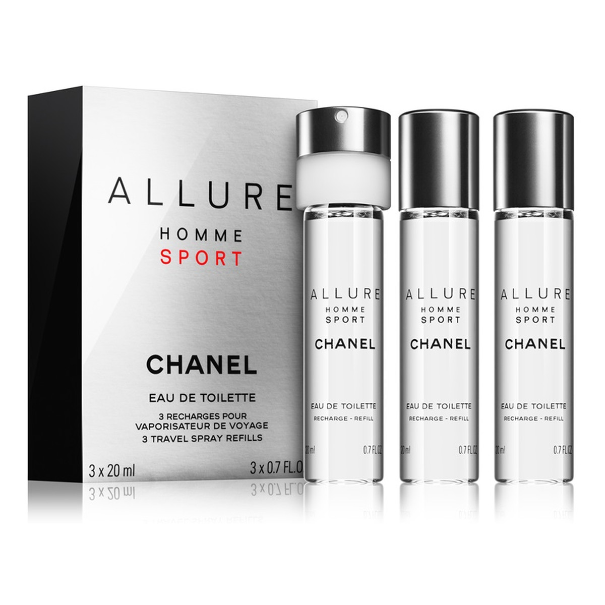 Chanel Allure Homme Sport woda toaletowa z wymiennym wkładem 3x20ml 60ml