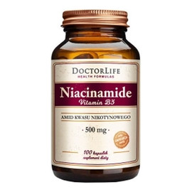 Niacinamide vitamin b3 amid kwasu nikotynowego 500mg suplement diety 100 kapsułek