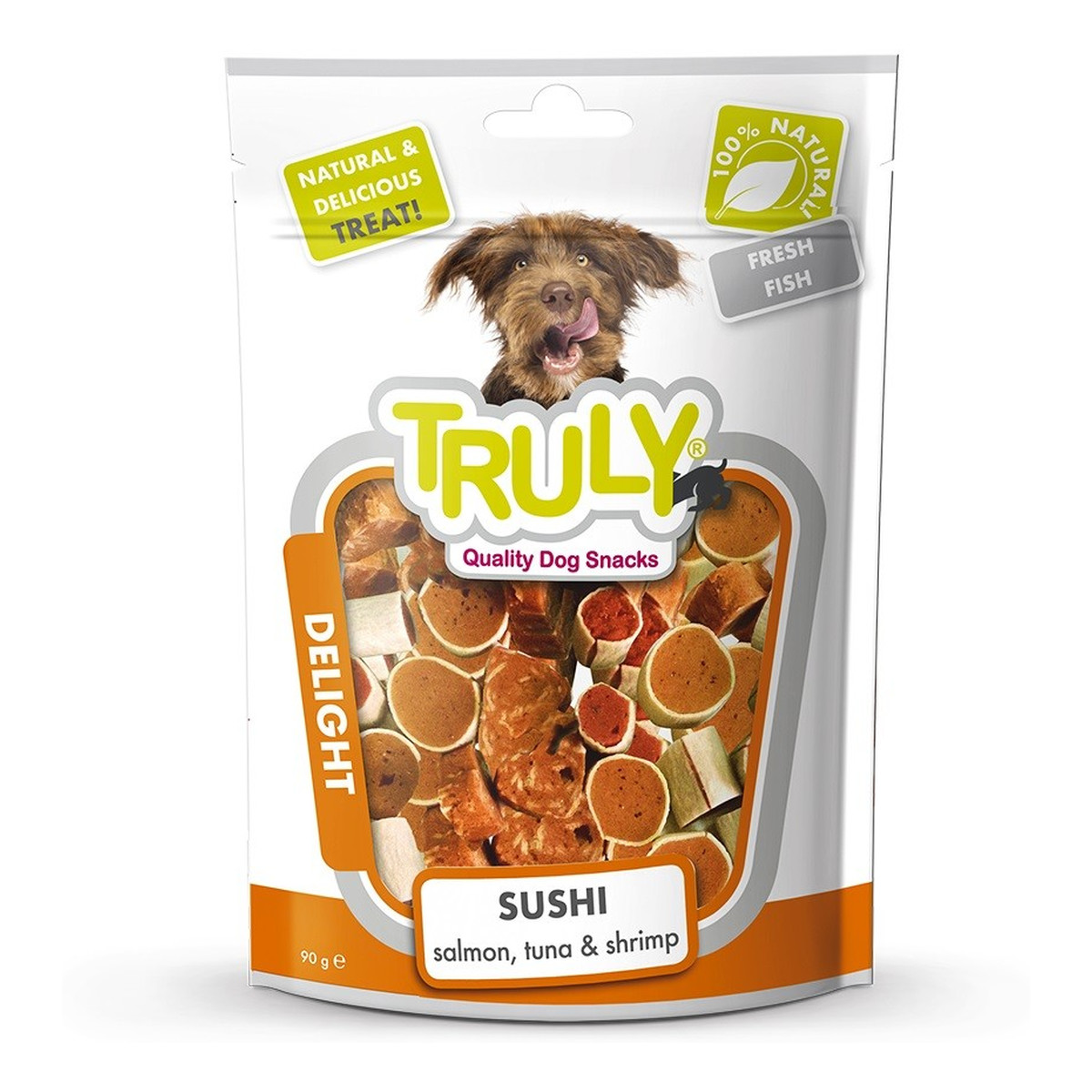 Truly Dog snacks przekąski dla psa delight-sushi (łosoś,tuńczyk,krewetki) 90g