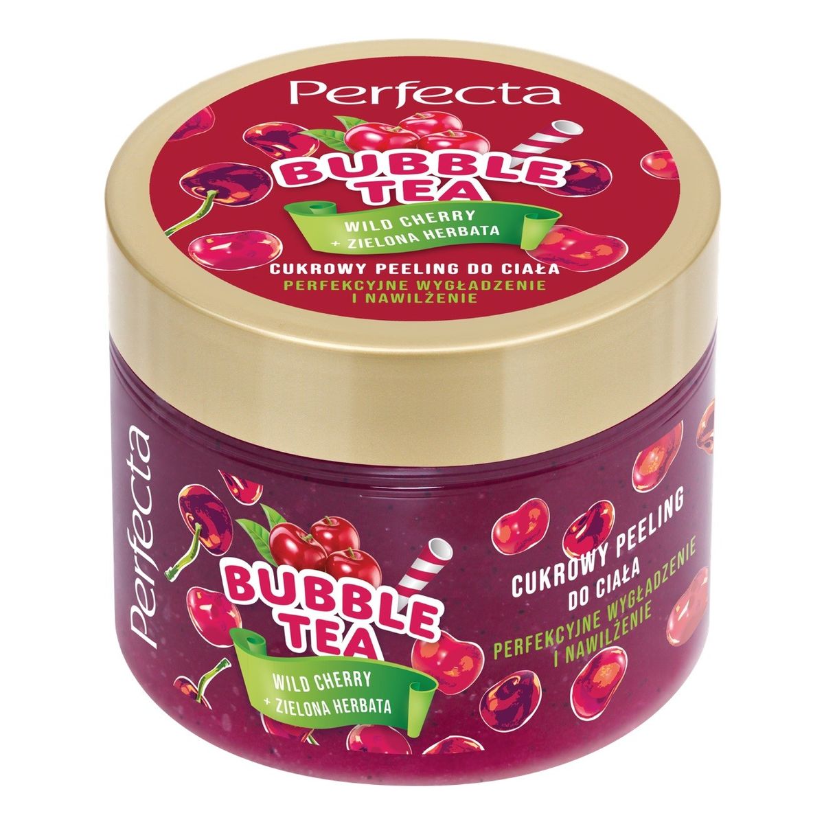 Perfecta Bubble Tea peeling cukrowy do ciała wild cherry 300g