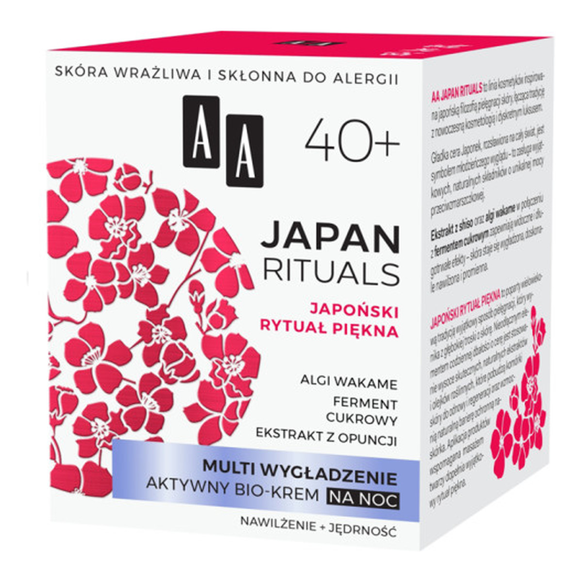 AA JAPAN RITUALS MULTI WYGŁADZENIE AKTYWNY BIO-KREM do twarzy NA NOC 40+ 50ml