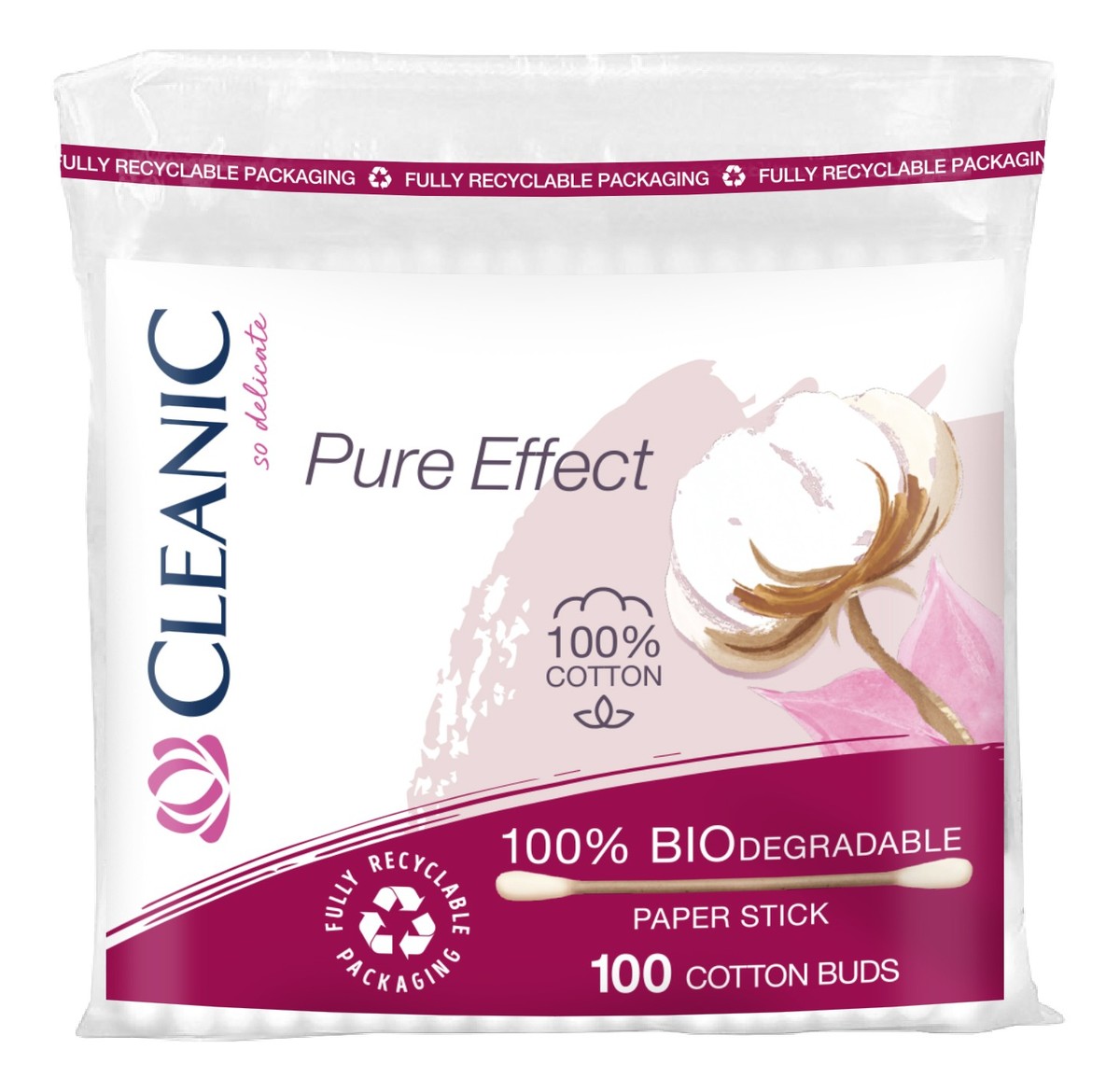 Patyczki higieniczne Pure Effect -100% biodegradowalne 100szt