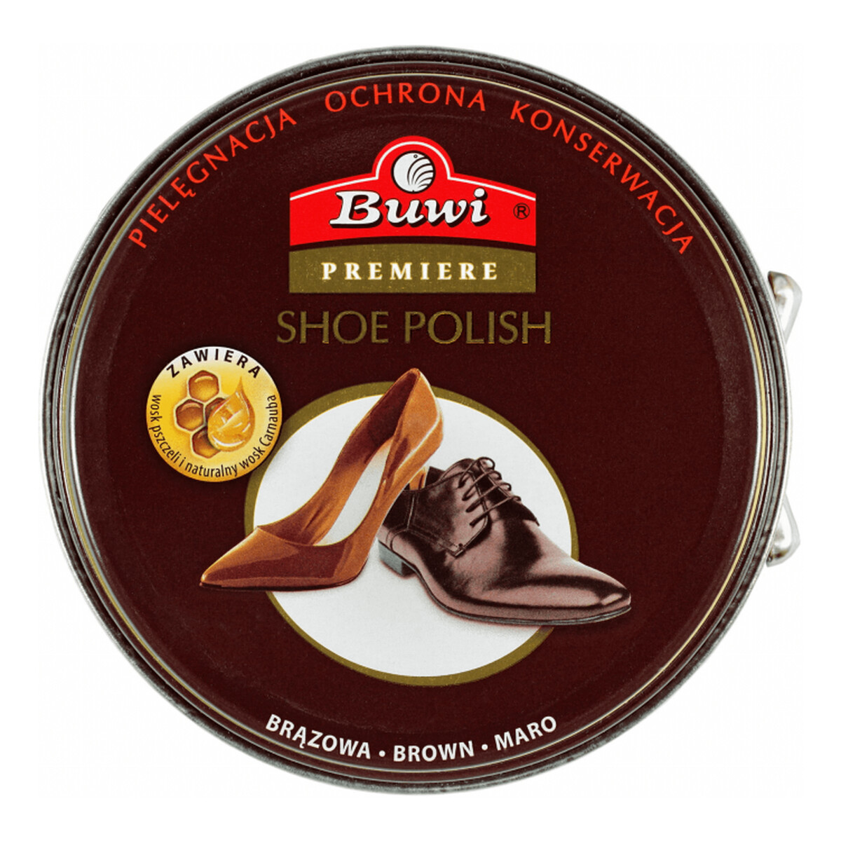 Buwi Premiere Pasta w puszce do obuwia brązowa 40ml
