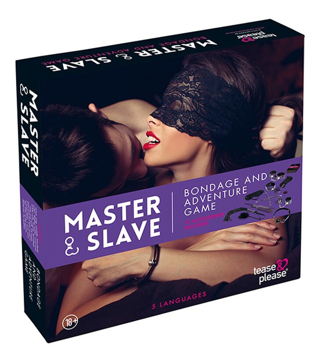 Master & slave bondage game wielojęzyczna gra erotyczna z 13 akcesoriami purple