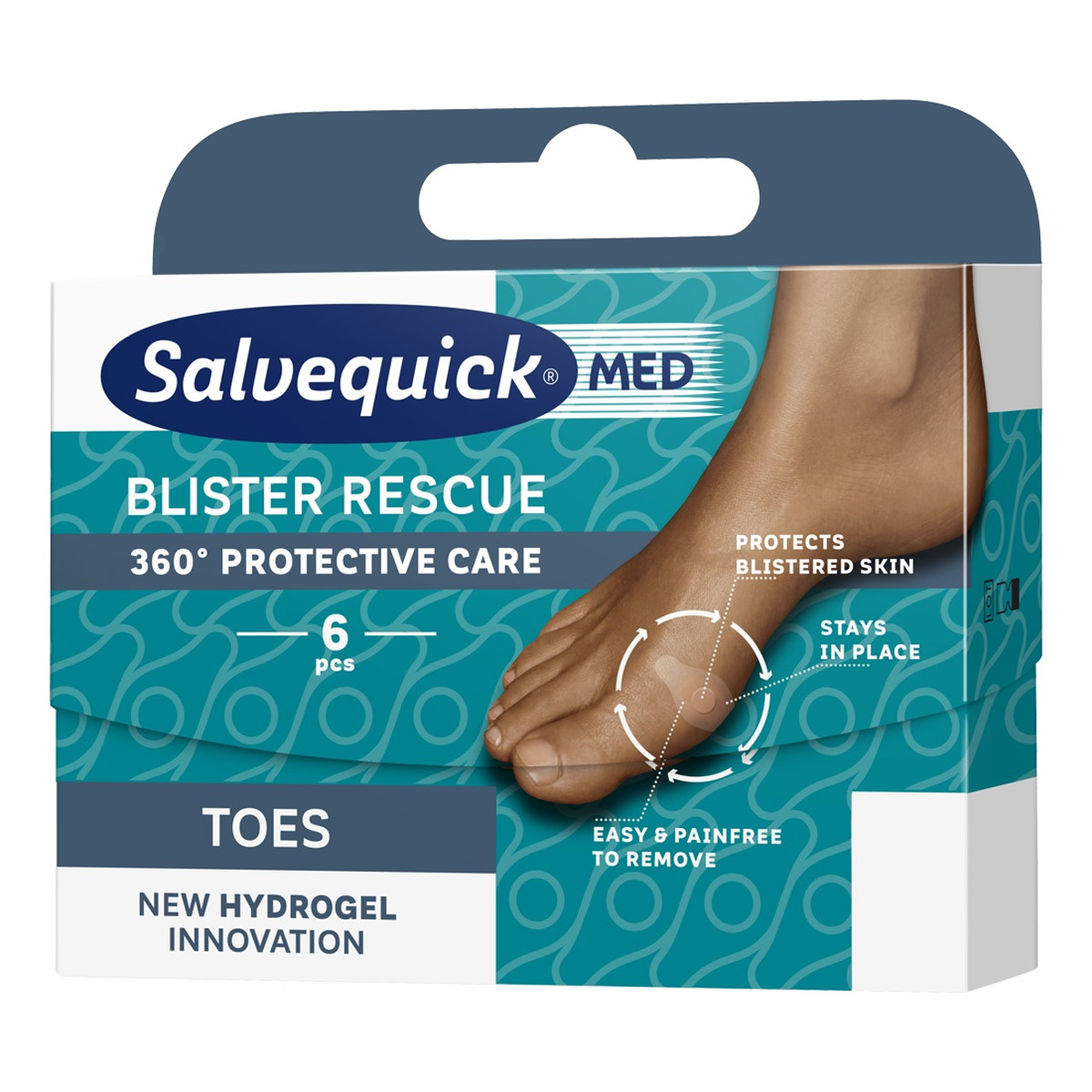 Salvequick Blister Rescue Toes hydrożelowe plastry na pęcherze na palcach 6szt.