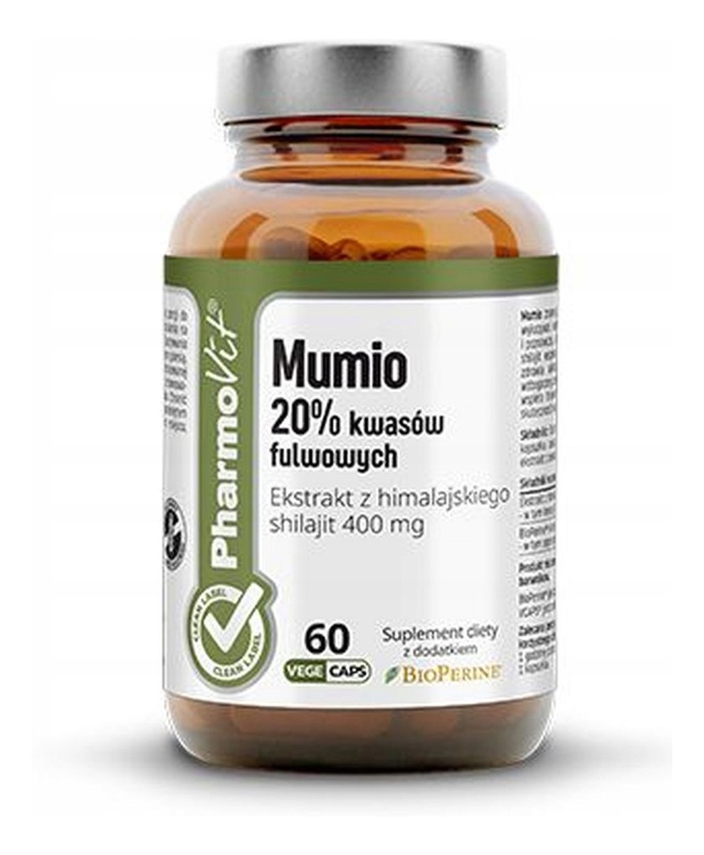 Mumio 20% Kwasów Fulwowych suplement diety 60 kapsułek
