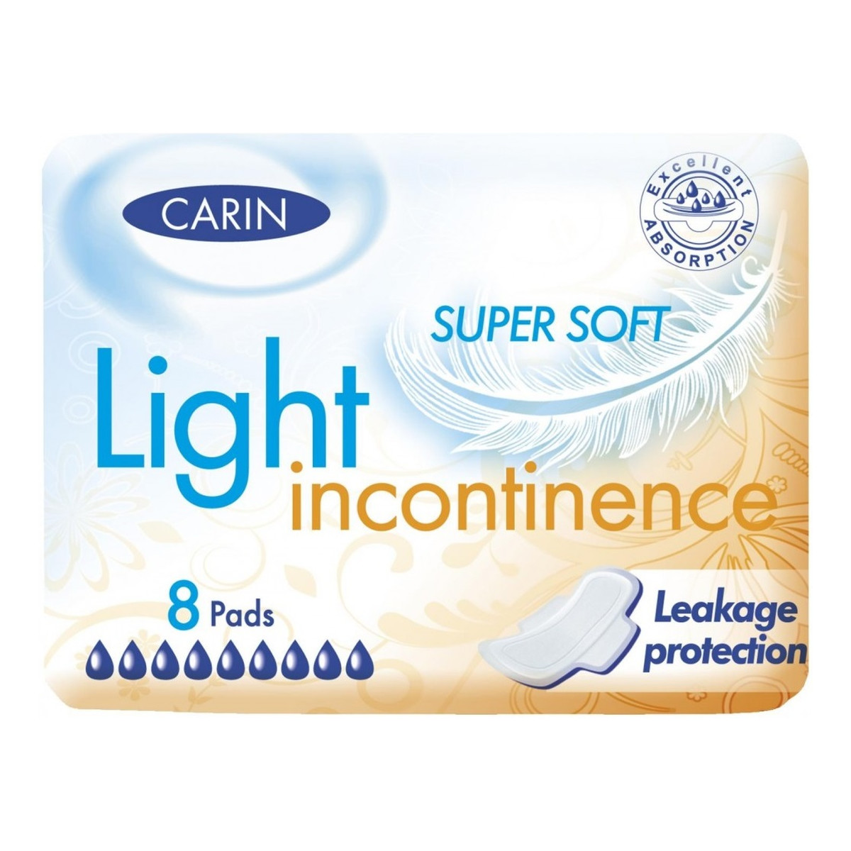 Carin Light Incontinence wkładki na nietrzymanie moczu Super Soft 8 szt