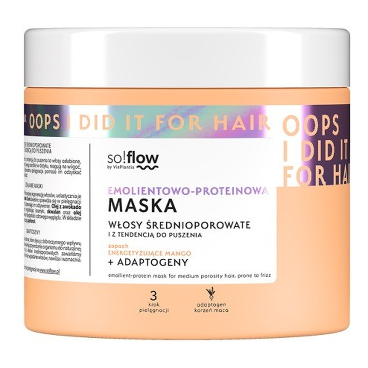 so!flow emolientowo-proteinowa maska do włosów średnioporowatych i z tendencją do puszenia 400ml