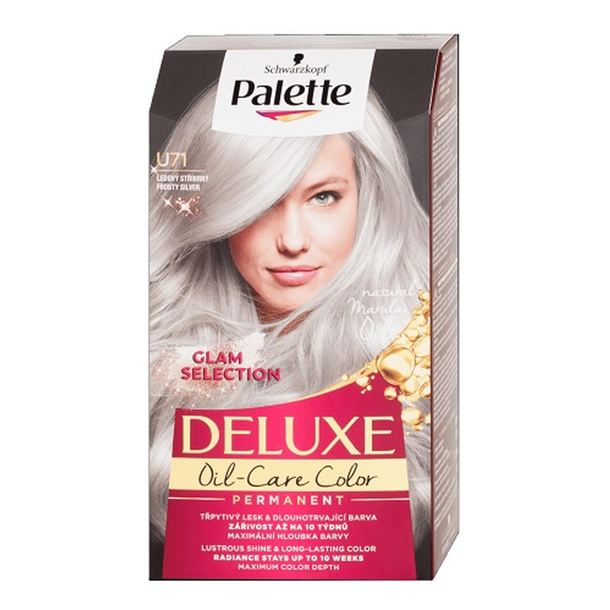 Palette Deluxe oil-care color farba do włosów trwale koloryzująca z mikroolejkami u71 mroźne srebro