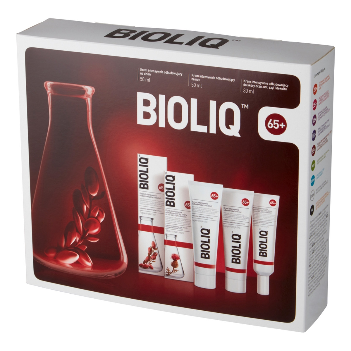 Bioliq 65+ Zestaw krem na dzień 50ml + krem na noc 50ml + krem do oczu ust szyi i dekoltu 30ml