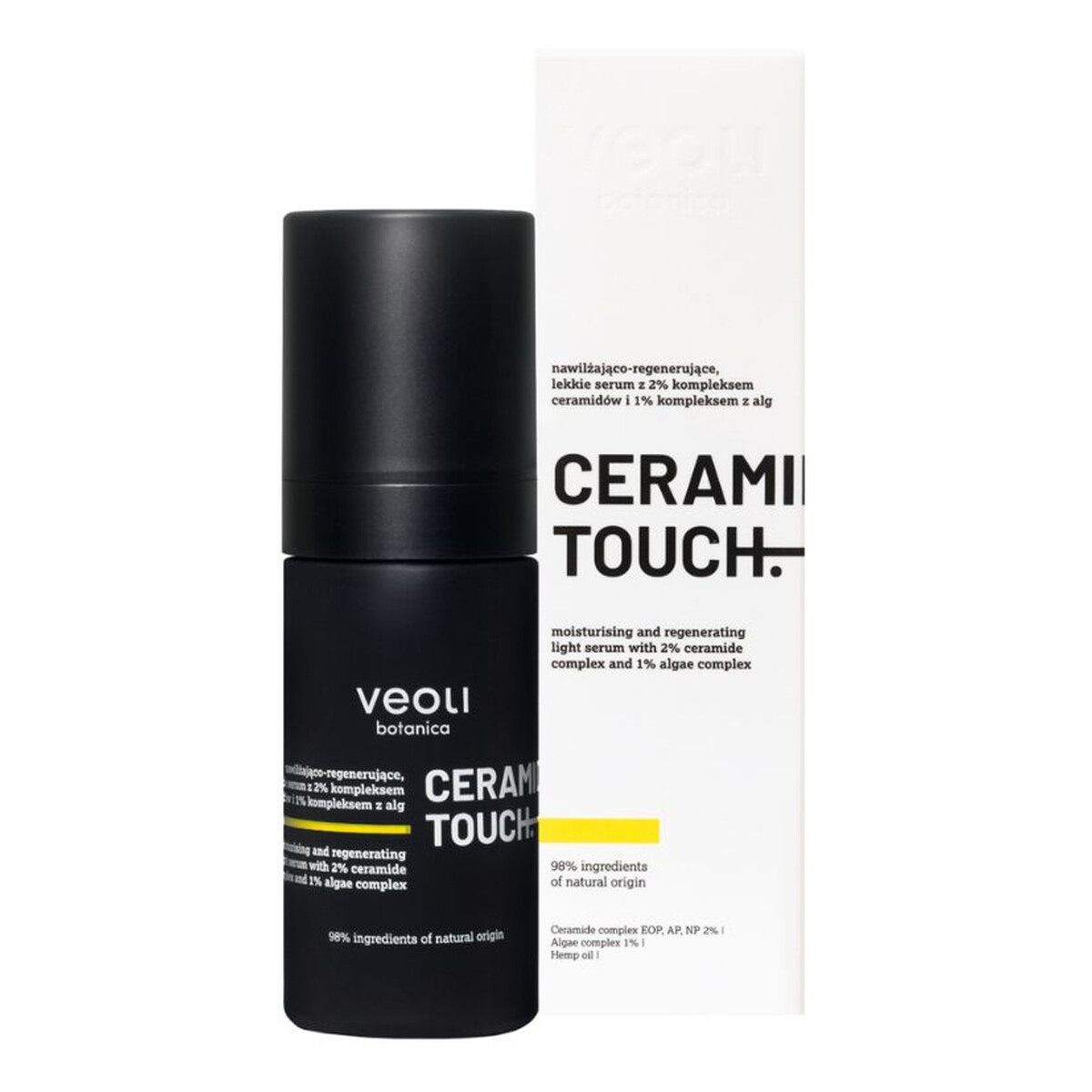 Veoli Botanica Ceramide touch nawilżająco-regenerujące lekkie serum z 2% kompleksem ceramidów i 1% kompleksem z alg 30ml