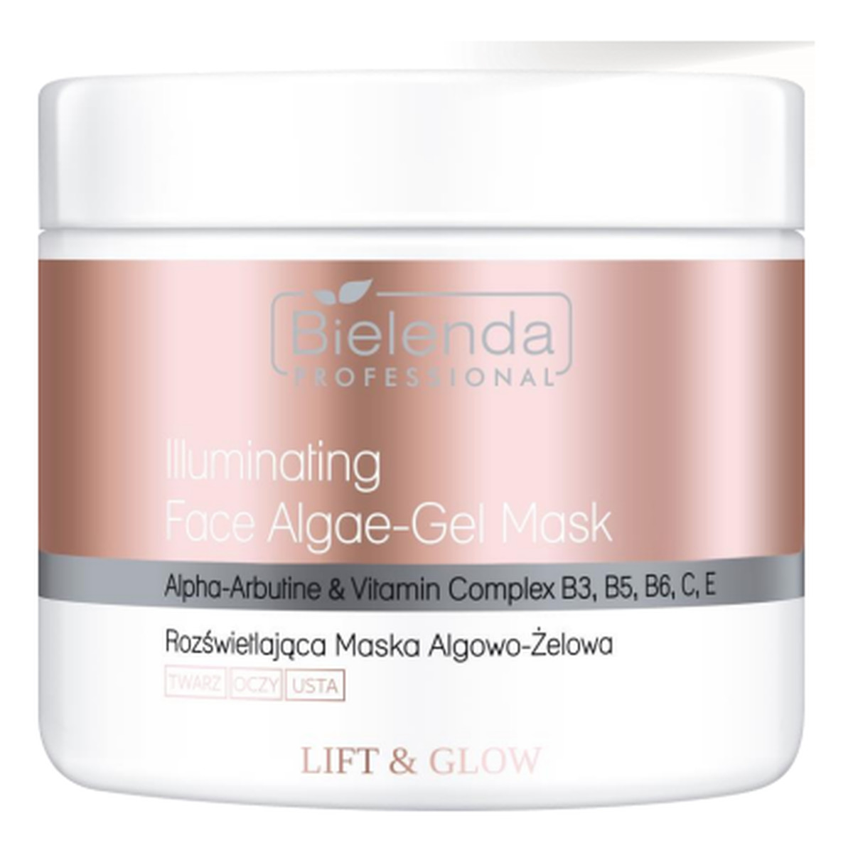 Bielenda Professional Lift&Glow Rozświetlająca maska algowo żelowa do twarzy 190g