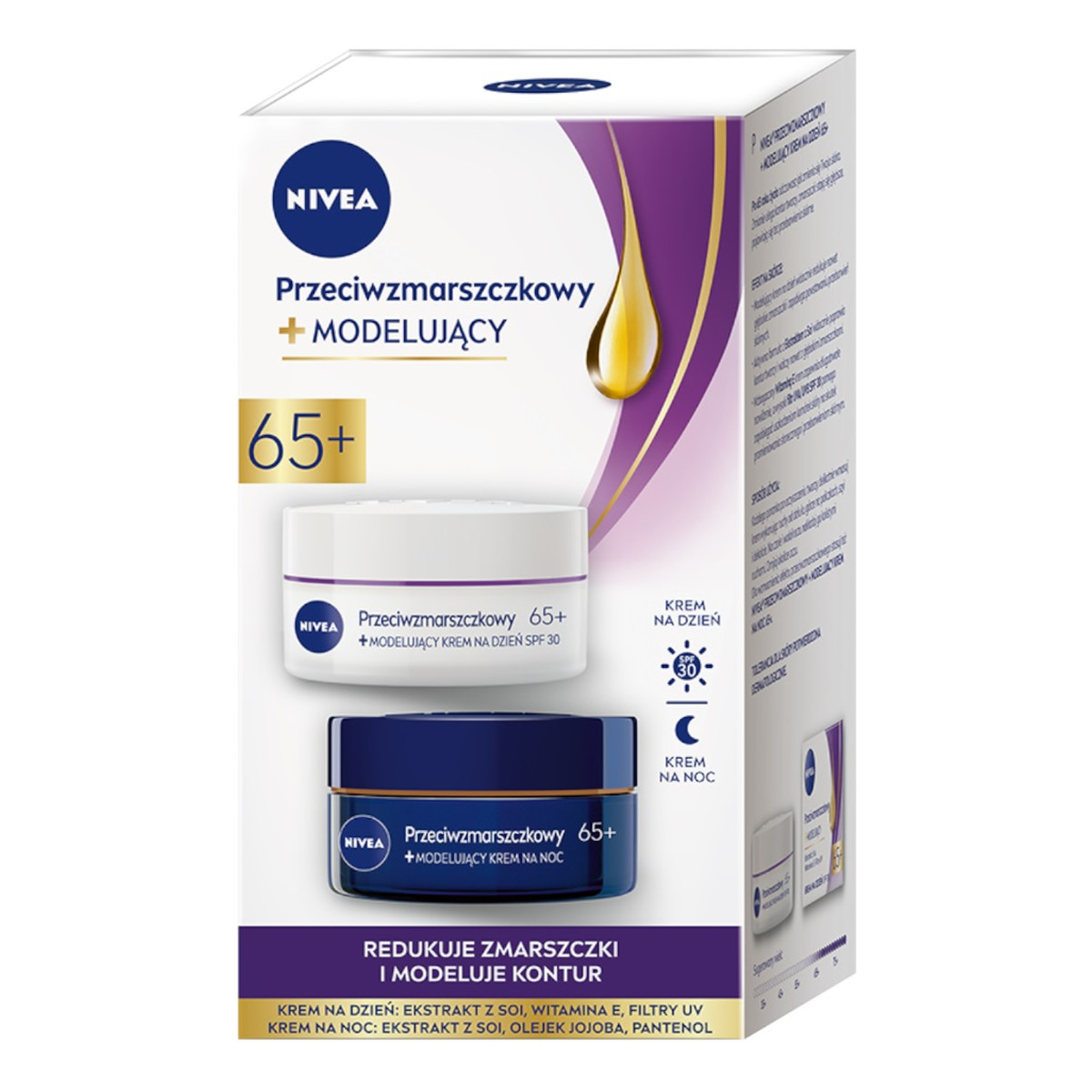 Nivea 2 Pack Przeciwzmarszczkowy + Modelujący Krem na dzień i krem na noc 65+ 2x 50ml