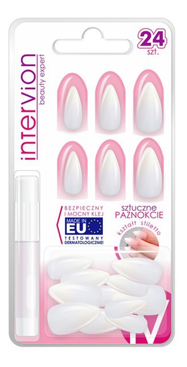 Sztuczne paznokcie Stiletto mleczne 498833