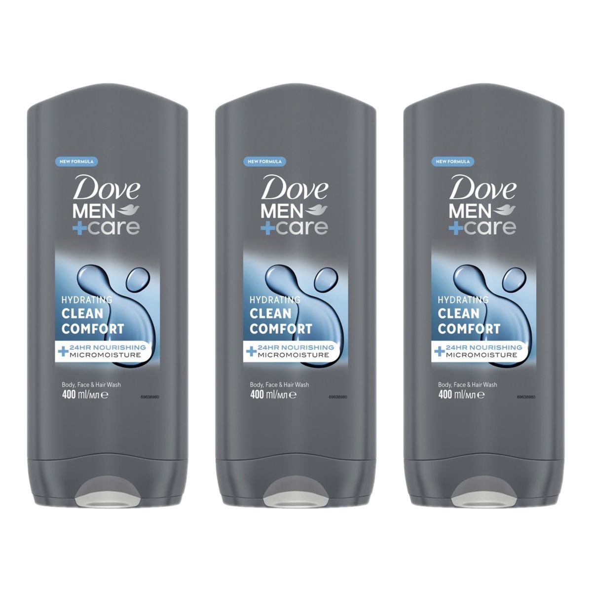 Dove Men+Care Clean Comfort Żel pod prysznic 3w1 3szt.