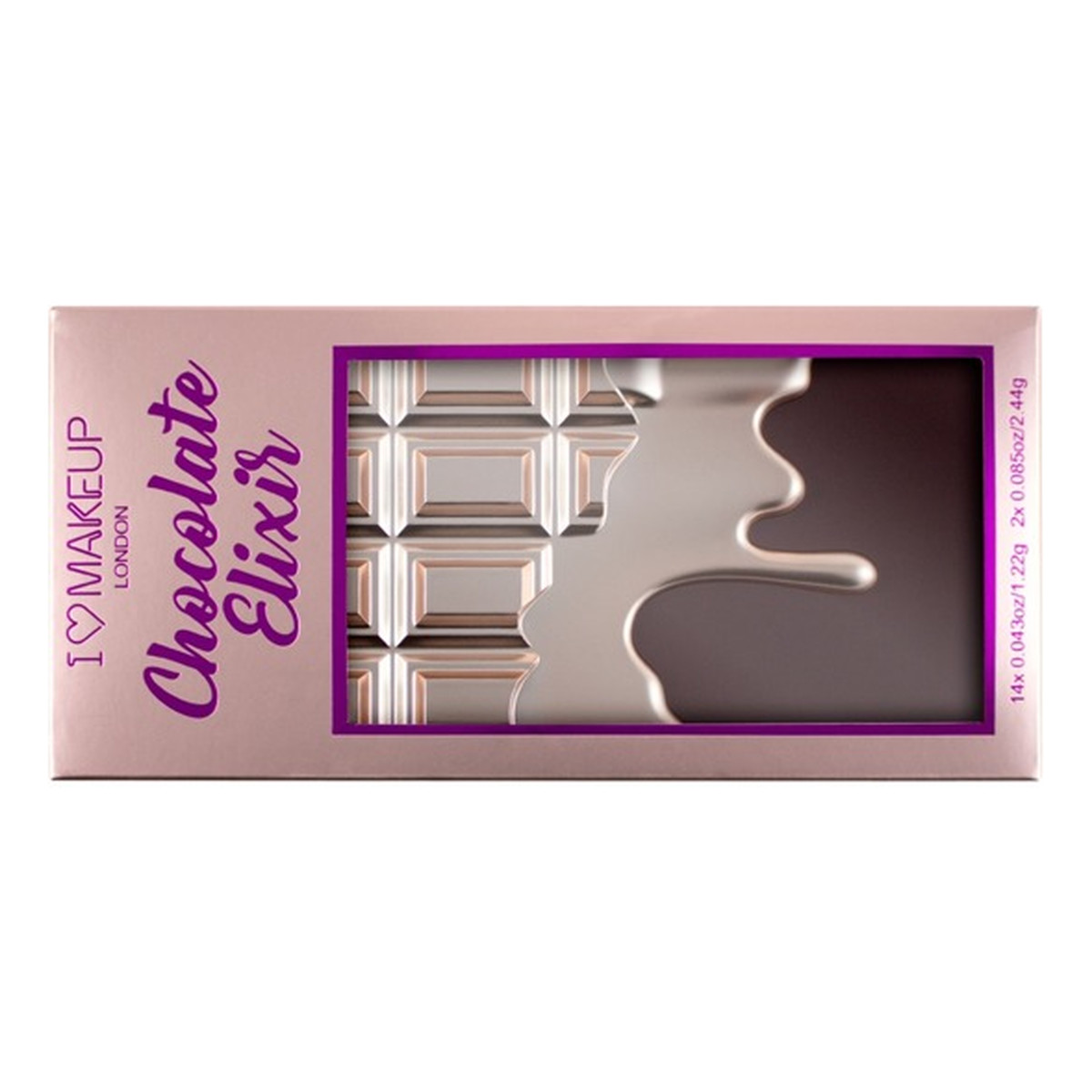 Makeup Revolution I Heart Makeup Palette Zestaw cieni do powiek Chocolate Elixir 22g