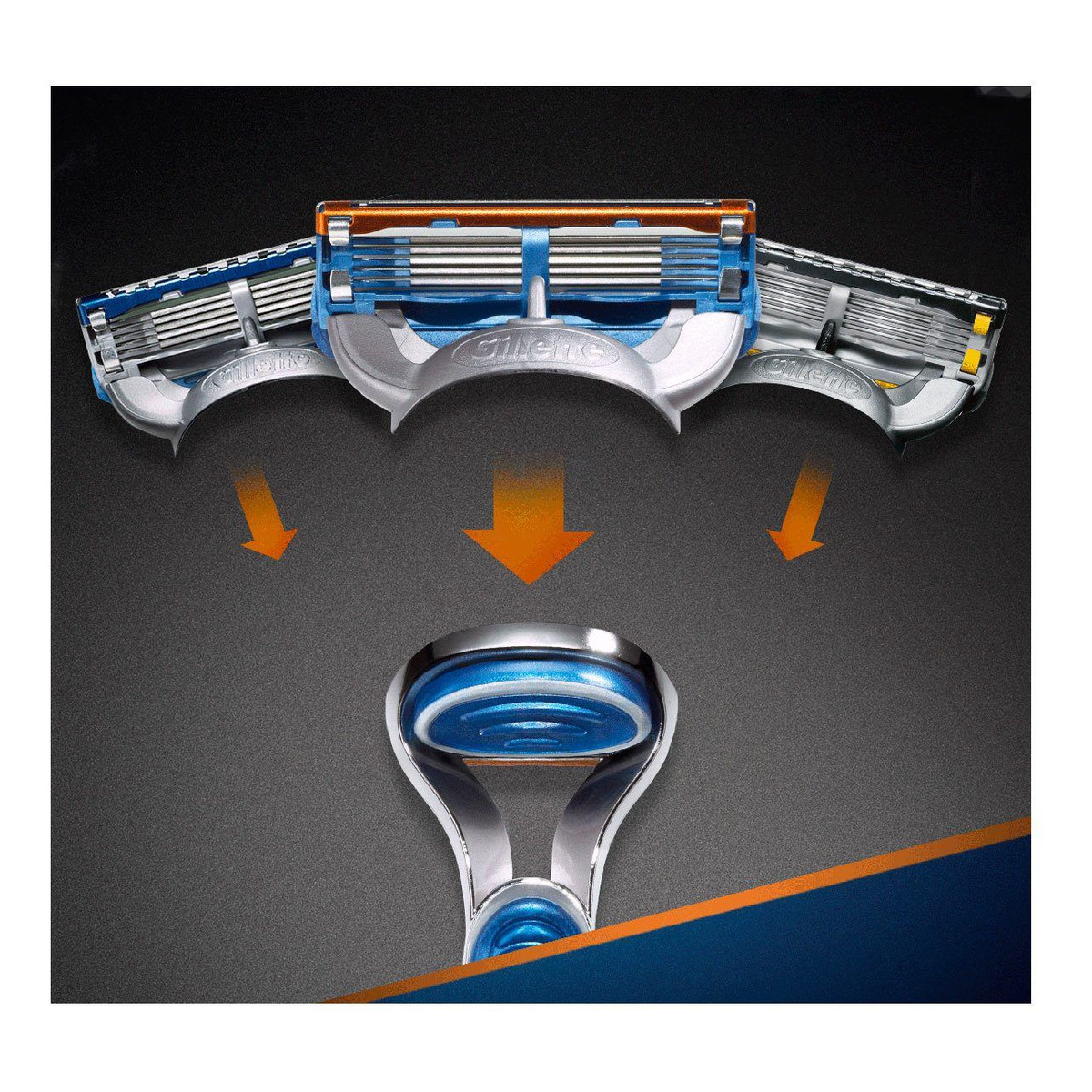 Gillette Fusion maszynka do golenia z 3 wymiennymi ostrzami