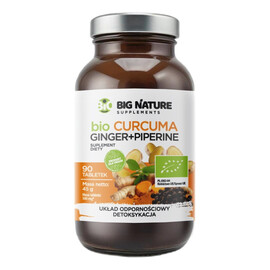 Bio curcuma ginger + piperine suplement diety 90 tabletek
