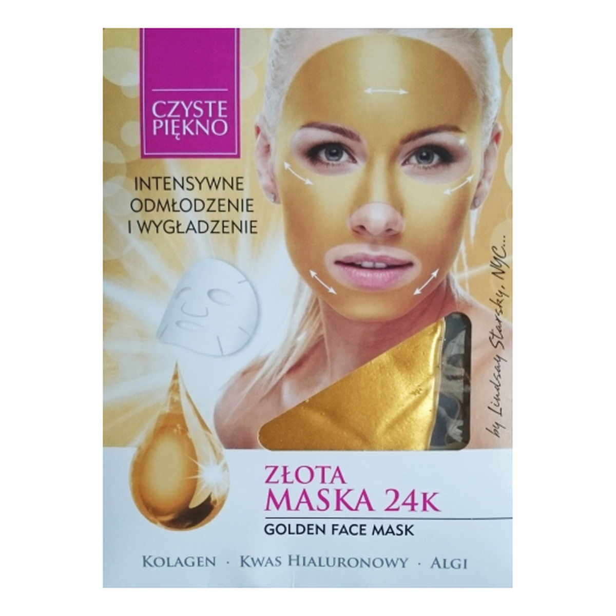 Estetica CZYSTE PIĘKNO ZŁOTA MASKA 24 K GOLDEN FACE MASK Intensywne Odmłodzenie I Wygładzenie