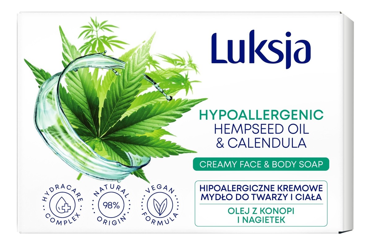 Hipoallergenic Kremowe Mydło w kostce do twarzy i ciała - Olej z Konopi i Nagietek