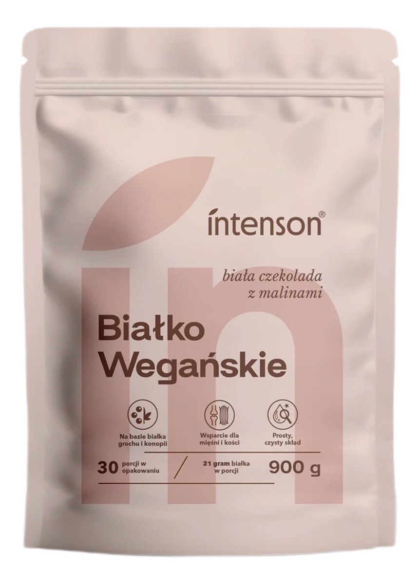 Białko wegańskie suplement diety biała czekolada z malinami