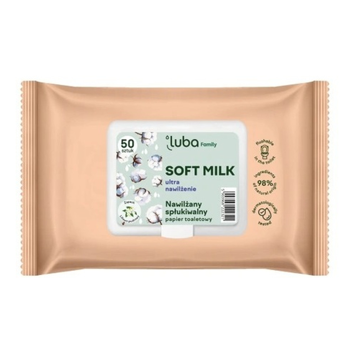 Luba Family Soft Milk nawilżany papier toaletowy 50szt